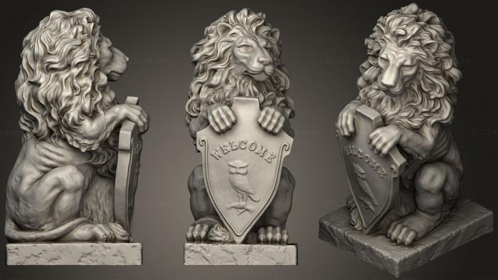 Figurines lions tigers sphinxes (Lion Sculpture Free, STKL_0300) 3D models for cnc